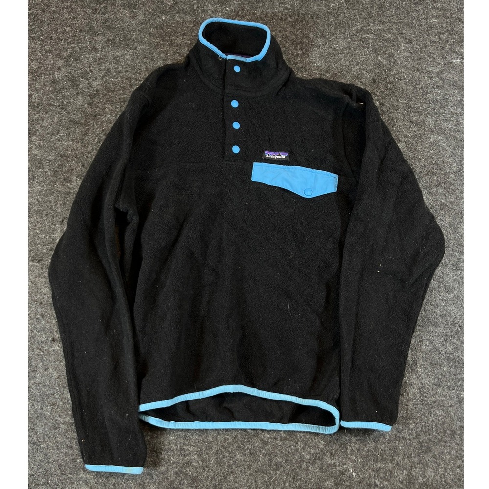 Patagonia Synchilla Snap-T Fleece Sweater Mens XS Black Pullover Lightweight